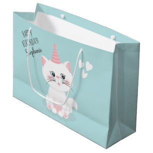 Cat Purr-fect Day Birthday Large Gift Bag