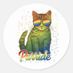 Cat Purride LGBT Classic Round Sticker