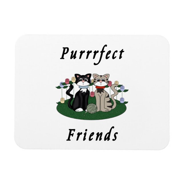Cat Purrrfect Friends Magnet (Horizontal)