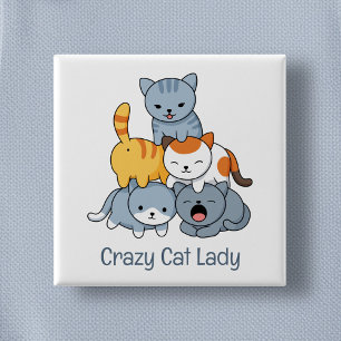 Cat Pyramid - Group of Cats 15 Cm Square Badge