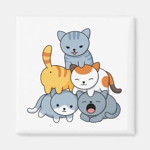 Cat Pyramid - Group of Cats Magnet