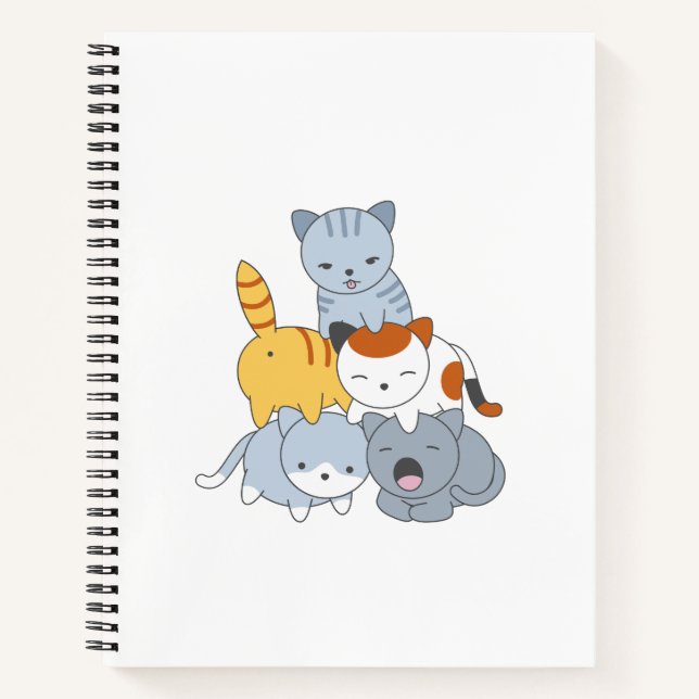 Cat Pyramid - Group of Cats Notebook (Front)