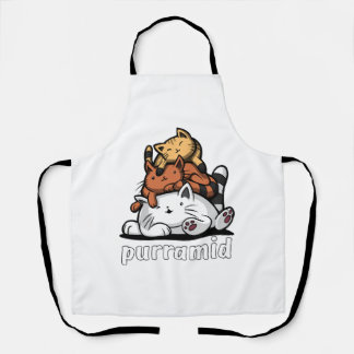 Cat Pyramid Purramid Cute Kittens Apron