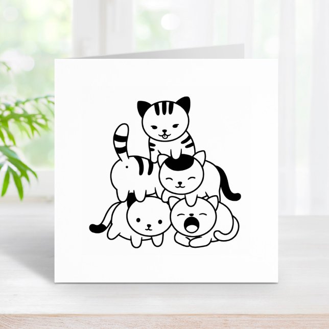 Cat Pyramid Rubber Stamp (Creator Uploaded)