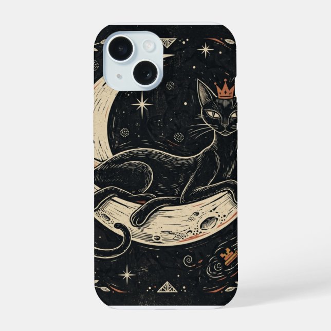 Cat Queen Moon Hammock iPhone Case (Back)