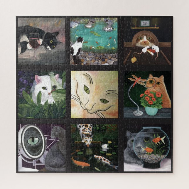 Cat Quilt Jigsaw Puzzle (Vertical)