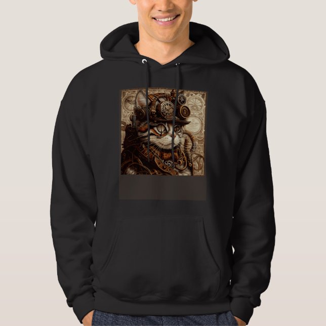 Cat Quilting Steampunk Hoodie (Front)