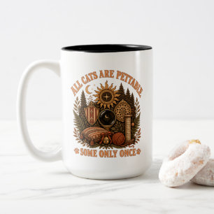 Cat Quote "All Cats Are Pettable" Feline Lovers Two-Tone Coffee Mug