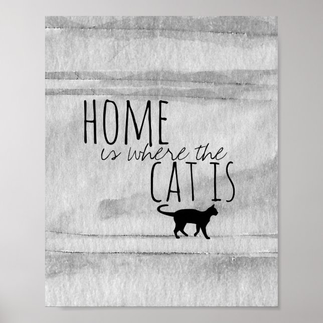 cat quote poster watercolor design (Front)