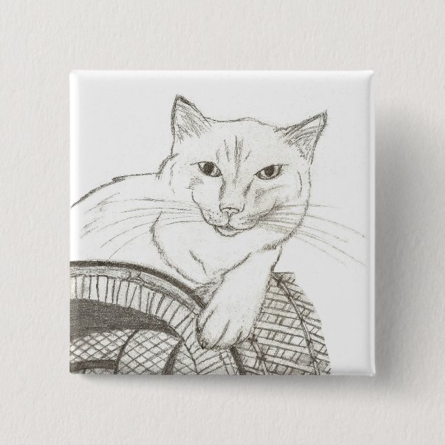Cat Ragdoll Portrait Button (Front)