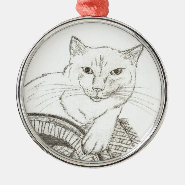 Cat Ragdoll Portrait Ornament (Front)