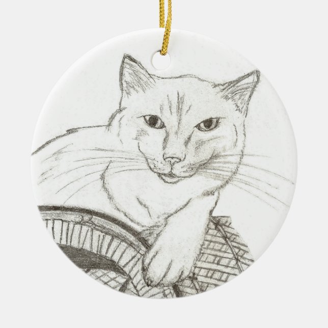 Cat Ragdoll Portrait Ornament (Front)