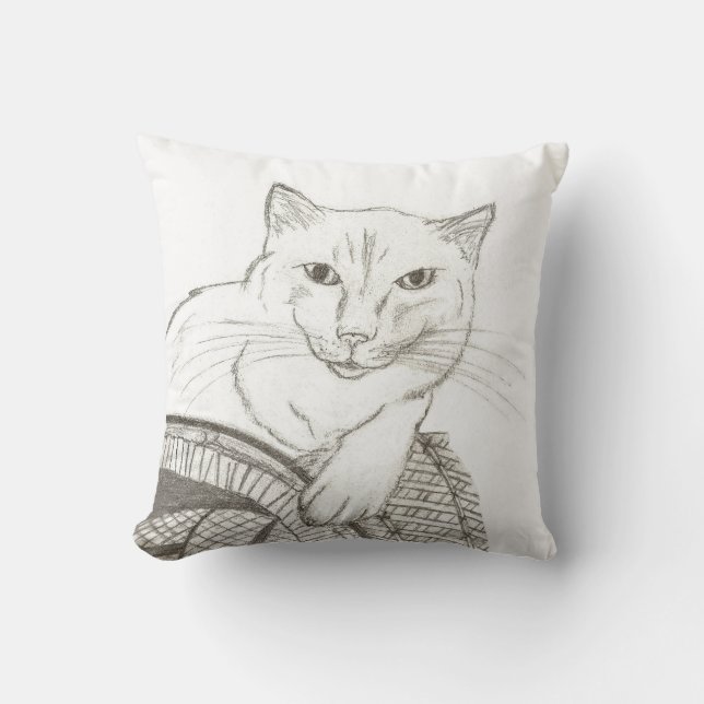 Cat Ragdoll Portrait Pillow - Purple (Front)