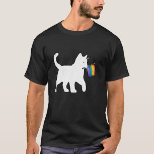 Cat Rainbow Flag LGBT-Q KItten Lover Gay Pride Mon T-Shirt