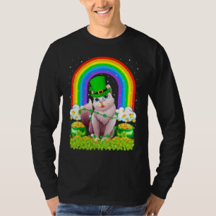 Cat Rainbow Leprechaun Balinese Cat St Patrick's T-Shirt