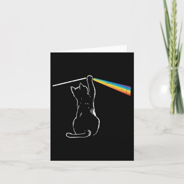 Cat Rainbow Light Cool Prism Science Spectral Men  Card (Front)