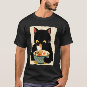 Cat Ramen Aesthetic Japanese Ukiyo-e Artwork Anime T-Shirt