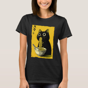 Cat Ramen Aesthetic Japanese Ukiyo-e Artwork Anime T-Shirt