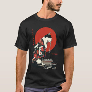 Cat Ramen Aesthetic Japanese Ukiyo-e Artwork Retro T-Shirt