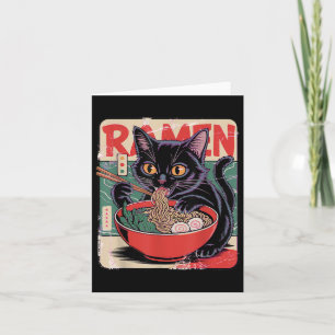 Cat Ramen Anime Design For Women Men Kids Adults F Card