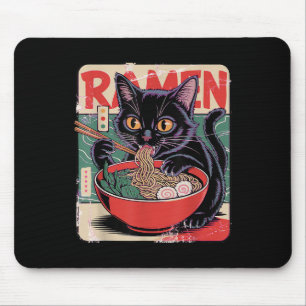 Cat Ramen Anime Design For Women Men Kids Adults F Mouse Pad