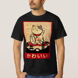 Cat Ramen Bowl Anime Japanese Noodles Kawaii Neko T-Shirt
