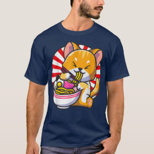 Cat Ramen Bowl Anime Japanese Noodles Kawaii Neko  T-Shirt