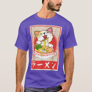 Cat Ramen Bowl Anime Japanese Noodles Kawaii Neko T-Shirt