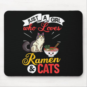 Cat Ramen Bowl Chicken Noodle Soup Japanese Mouse Pad
