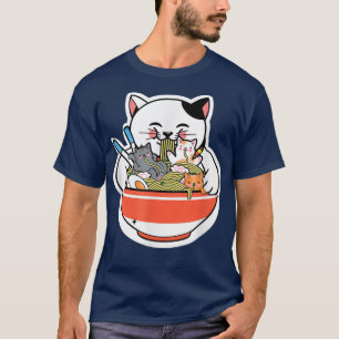 Cat Ramen Cat Japanese Kawaii Cute Anime T-Shirt