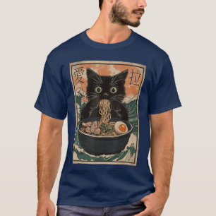 Cat Ramen Japanese Art Great Wave Kanagawa Funny G T-Shirt