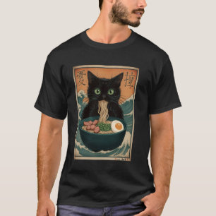 Cat Ramen Japanese Art Great Wave Kanagawa Funny G T-Shirt