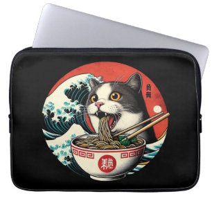 Cat Ramen Japanese Art Vintage Style Laptop Sleeve