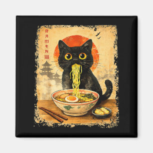Cat Ramen Japanese Funny Cat Graphic Anime Magnet