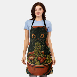 Cat Ramen Japanese Funny Graphic Kawaii Cat Anime Apron
