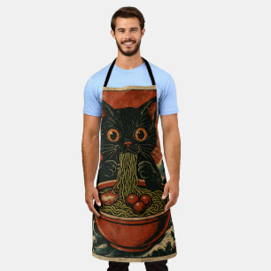 Cat Ramen Japanese Funny Graphic Kawaii Cat Anime Apron