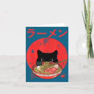 Cat Ramen Japanese Funny Graphic Tees Kawaii Cat A Card