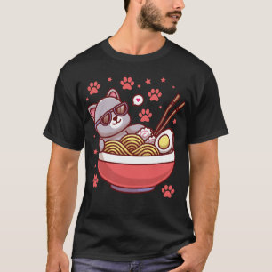 Cat Ramen Japanese Funny Japanese Kawaii  T-Shirt