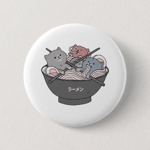 Cat Ramen Kawaii 6 Cm Round Badge