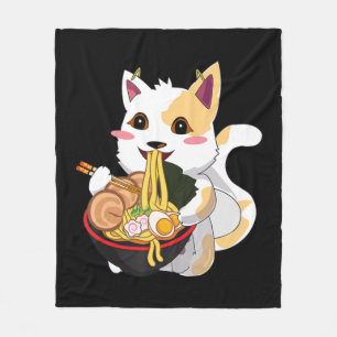 Cat Ramen Kawaii Anime Japanese Food Girls Officia Fleece Blanket