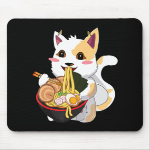 Cat Ramen Kawaii Anime Japanese Food Girls Officia Mouse Pad