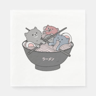 Cat Ramen Kawaii Napkin