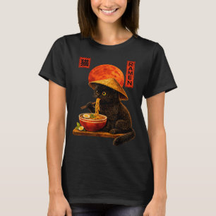 Cat Ramen Kitten Japanese Art Funny Anime Graphic T-Shirt