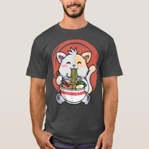Cat Ramen Noodle Japanese Kawaii Clothes For Kids  T-Shirt