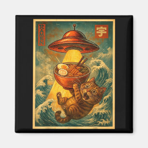 Cat Ramen Ufo Funny Men Women Teens Kids Japanese Magnet