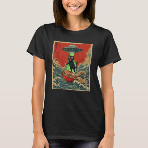 Cat Ramen UFO Japanese Anime Graphic Tees Men Wome