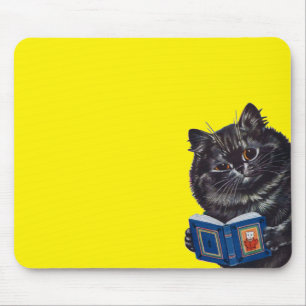 Cat Reading a Book, Louis Wain Mouse Pad