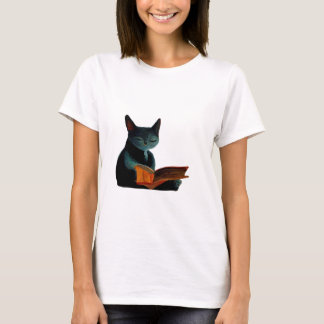 Cat reading a book T-Shirt