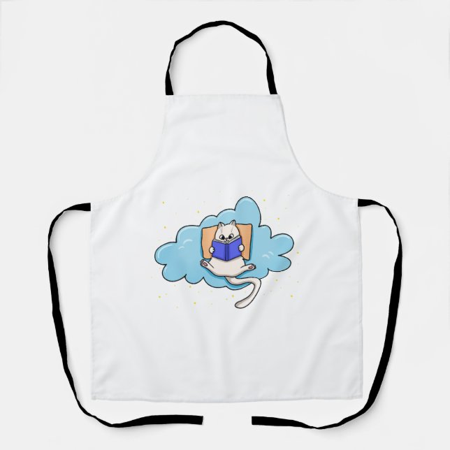 Cat Reading Book Apron (Front)