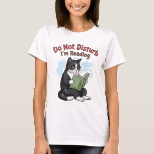 Cat Reading Book Do Not Disturb T-Shirt